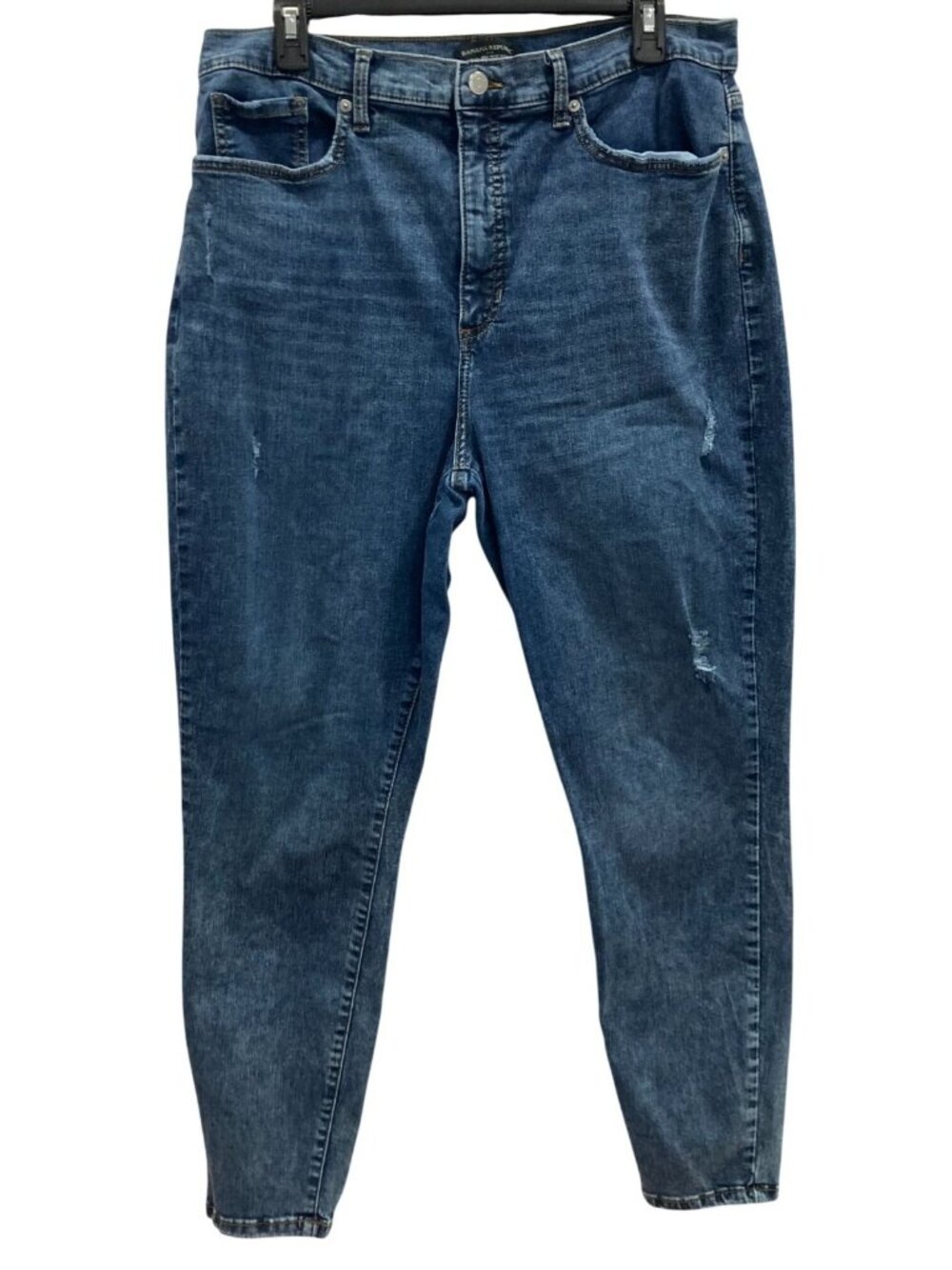 Banana Republic Distressed Curvy High-Rise Skinny Jeans 33/16 Blue Streetwear